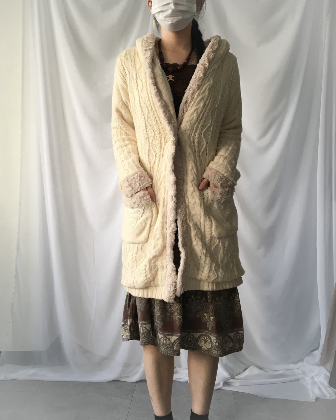 Axes femme fake fur trimming cable patte 상품이미지9