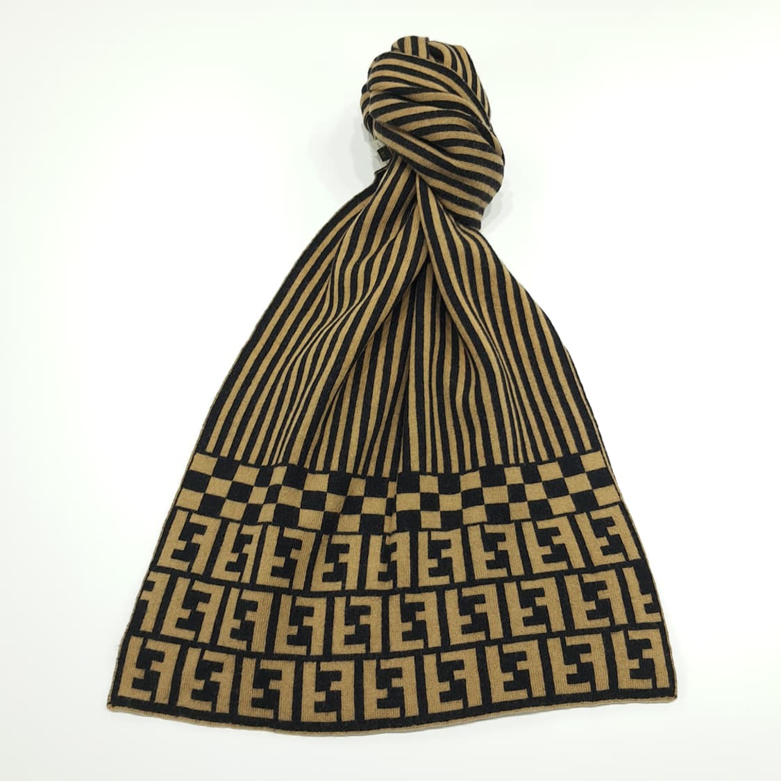 MX220 펜디 빈티지 FF 스트라이프 울 목도리 머플러 상품이미지1