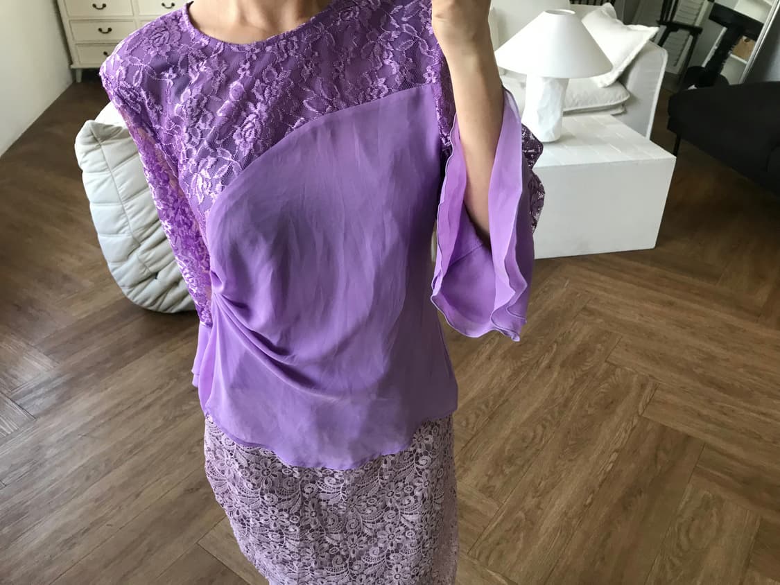 vintage purple lace blouse 상품이미지5