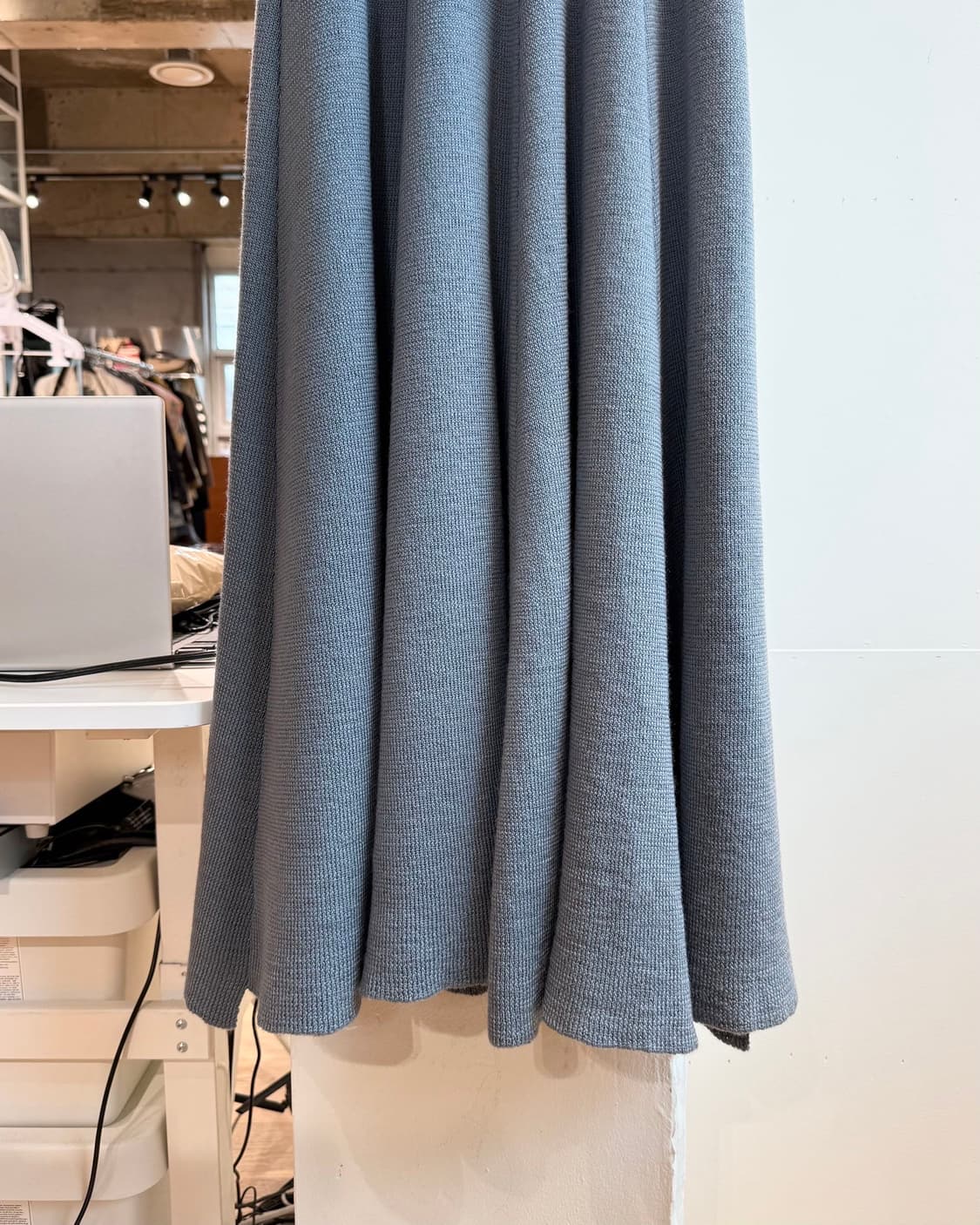 질샌더 블루 밴딩 라나울 롱스커트  상품이미지6