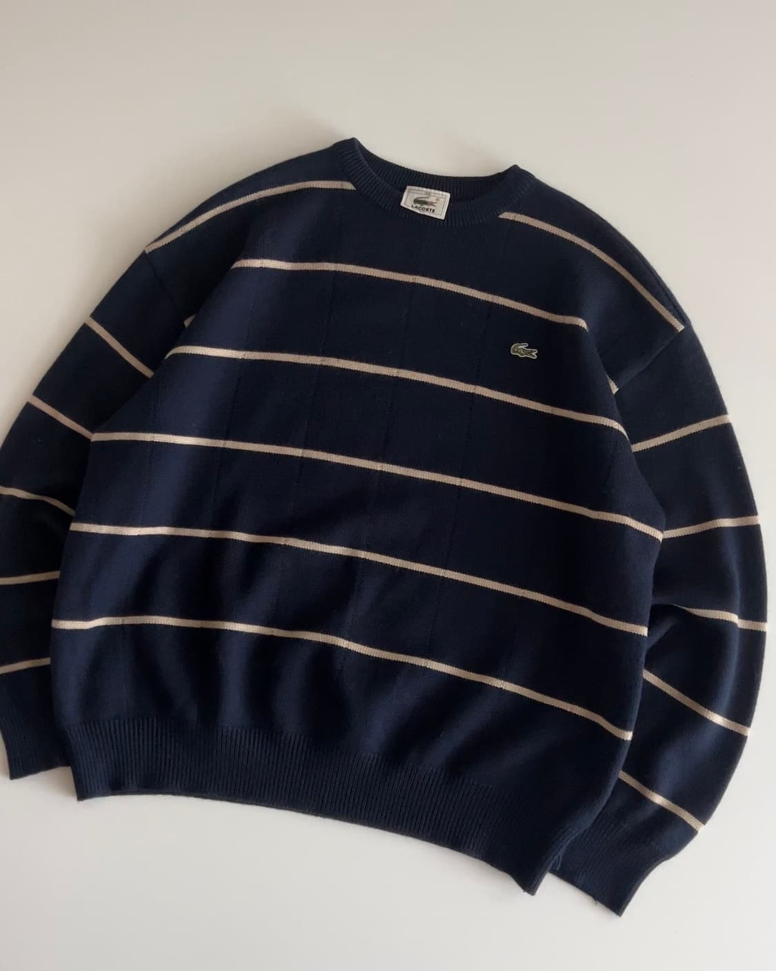 라코스테 단가라 라운드넥 니트 105 상품이미지2