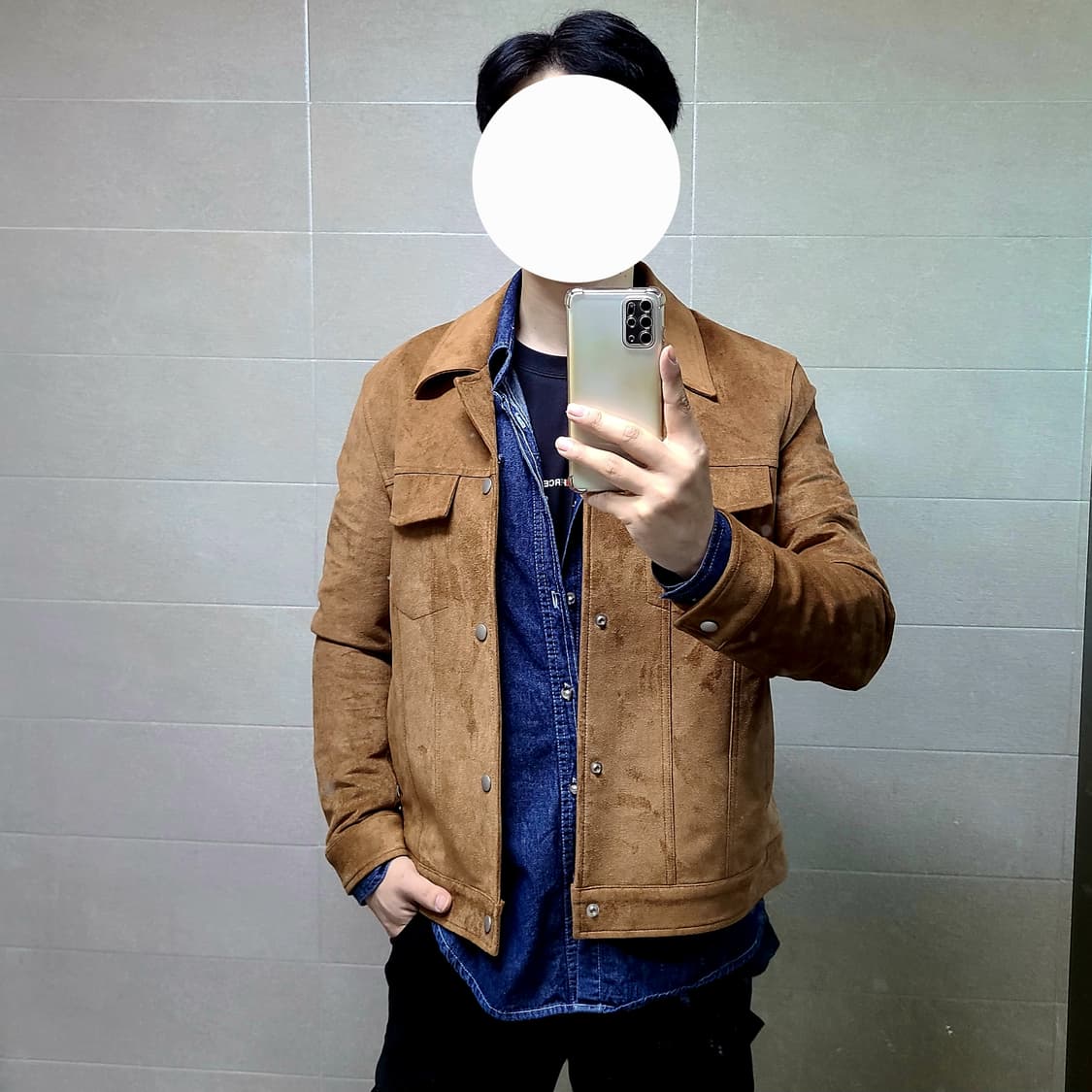 로파이 스웨이드 트러커 자켓 브라운 상품이미지2