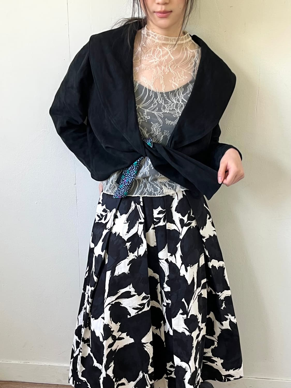 LADIVINA 블랙 스웨이드 자켓 상품이미지8