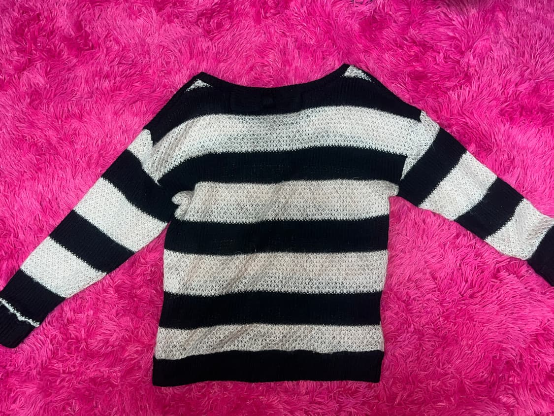 핑크 스트라이프 리본 히메갸루 니트 상품이미지2