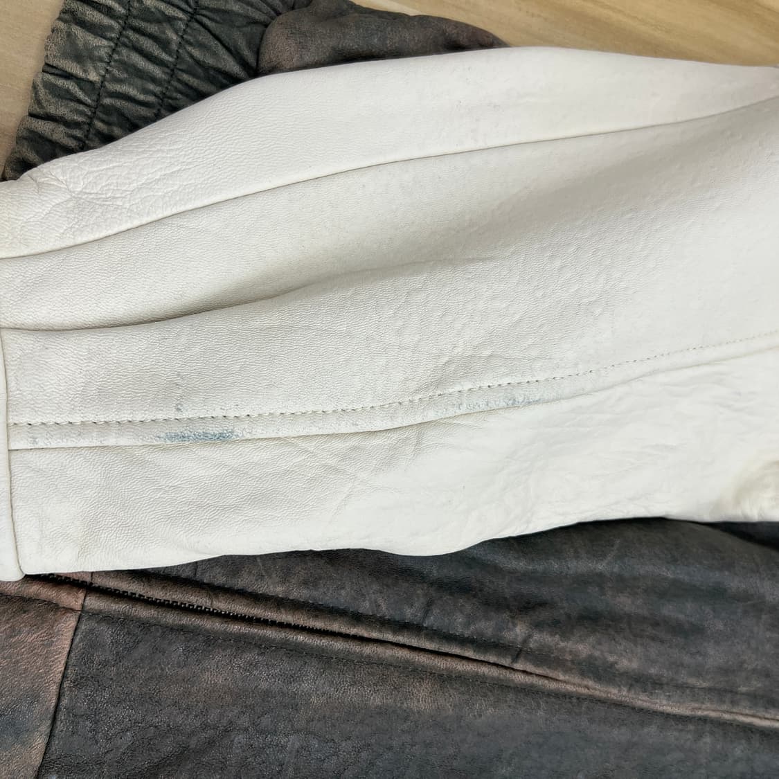 90's 조지 타운 레더 빈티지 레더 바시티 자켓 S 상품이미지10