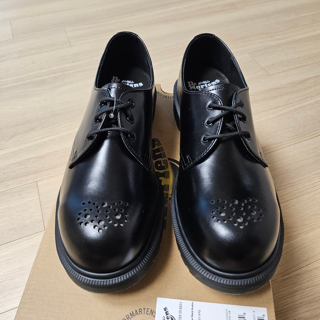 270 새제품) 닥터마틴 1461 아날린 ST 브로그 레더 스틸토 블랙 상품이미지1