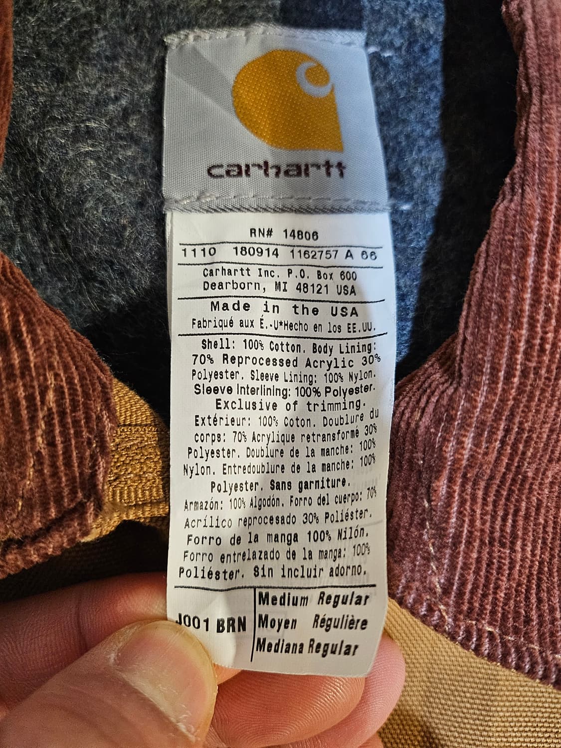 [M] 칼하트 디트로이트 j001 brn 상태 좋음 상품이미지3