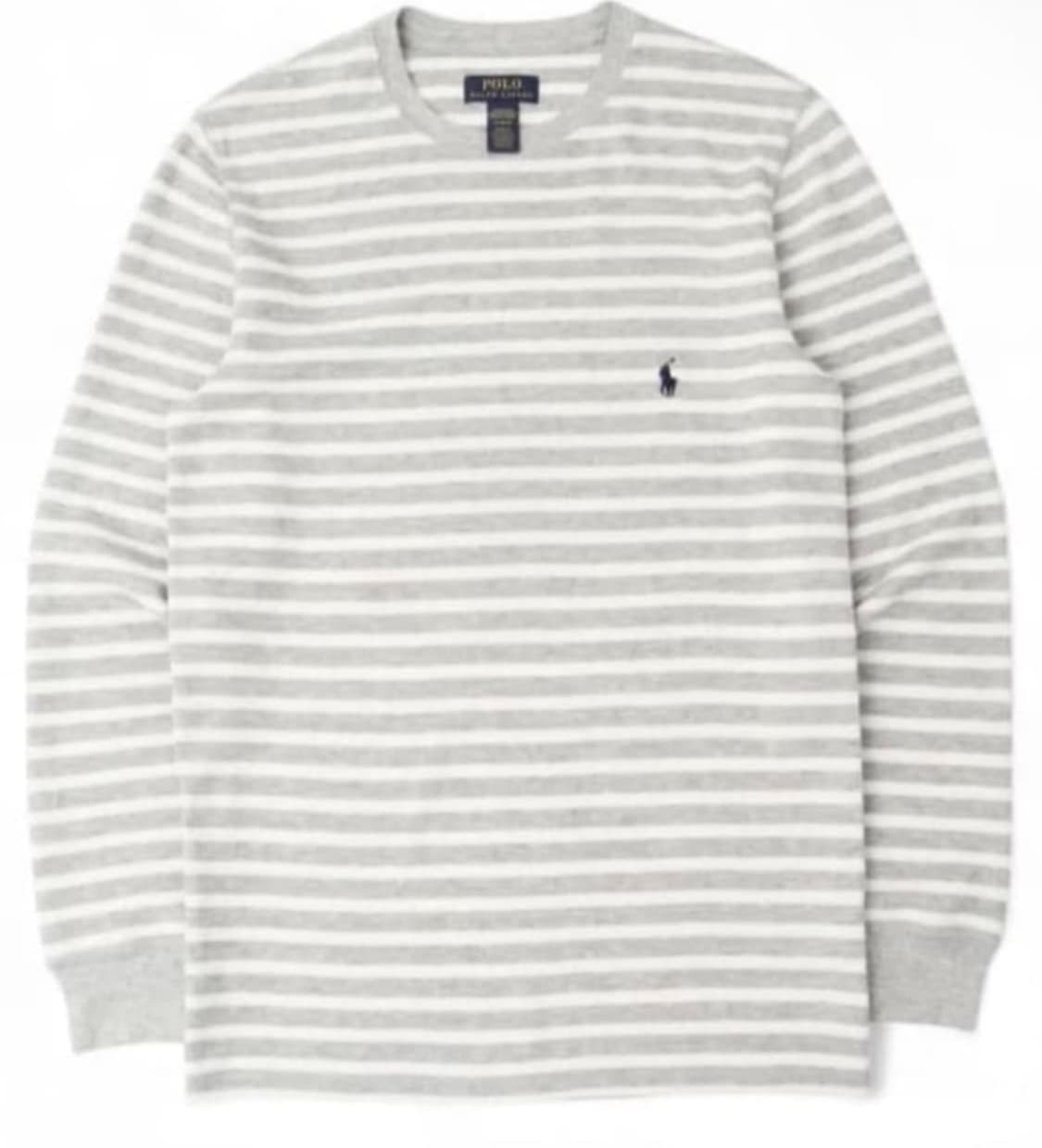 폴로 랄프로렌 그레이 스트라이프 와플 롱슬리브 L 사이즈 상품이미지1