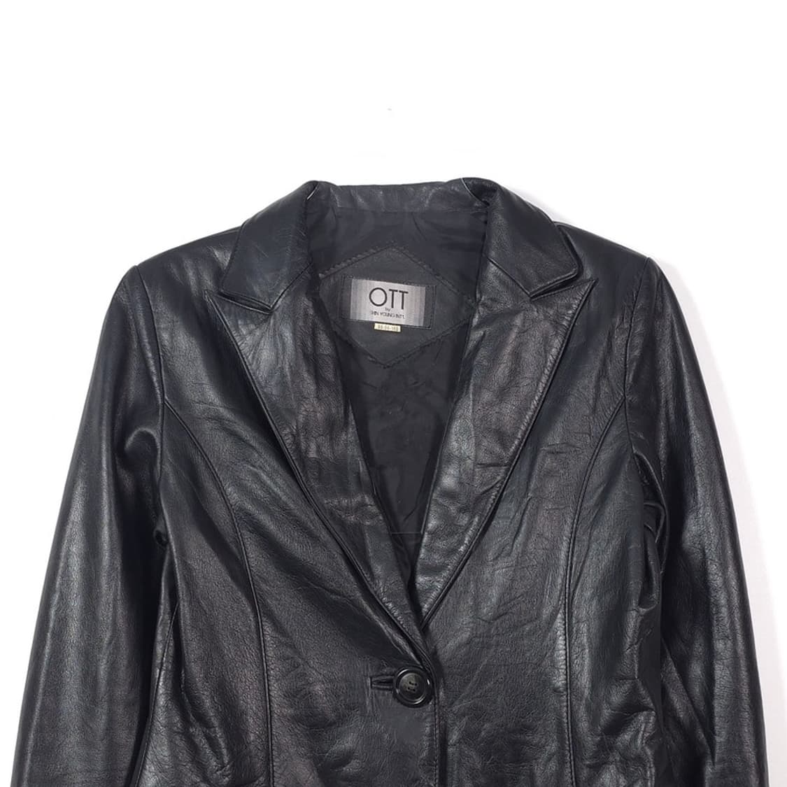 OTT 빈티지 리얼 소가죽 원버튼 레더 블레이저 66 상품이미지3