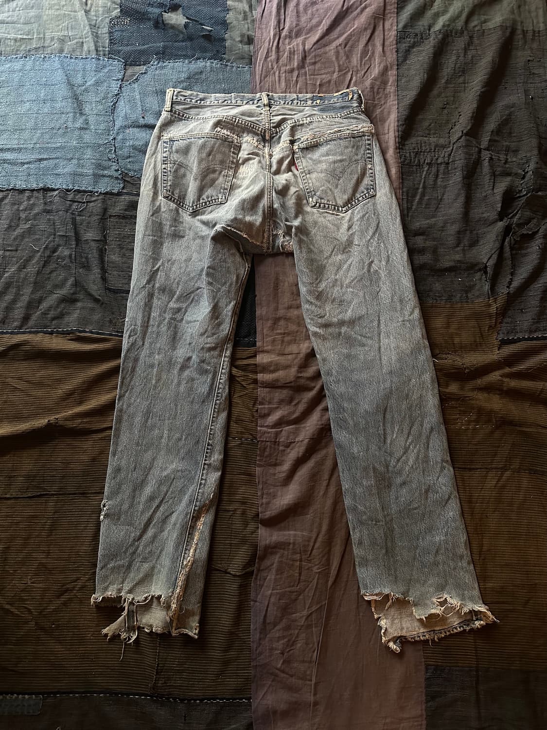 70s Levis 501 66전기 Distressed Denim Pant 상품이미지4