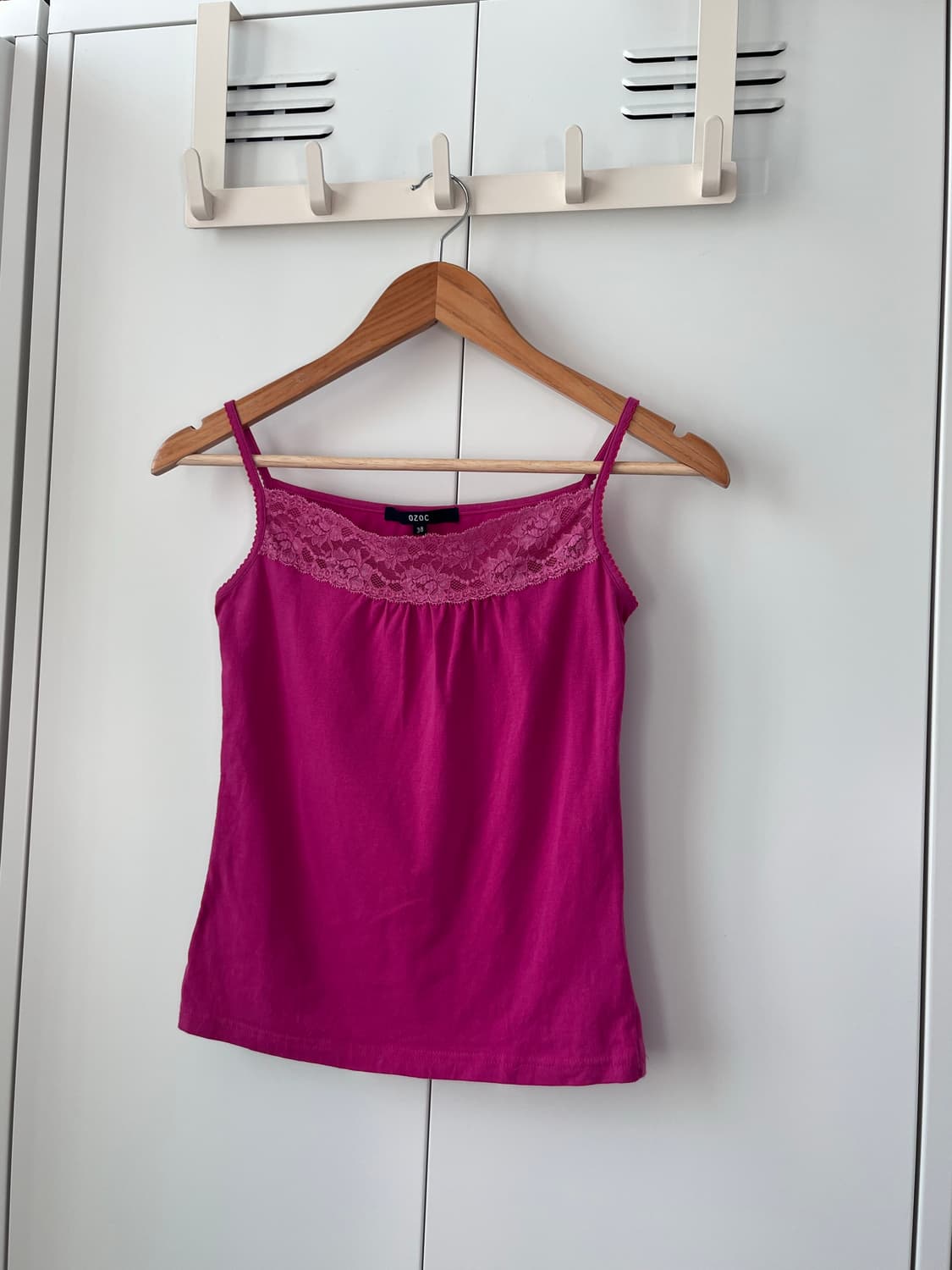 Ozoc 하구미 핫핑크 레이스 슬리브리스 상품이미지5