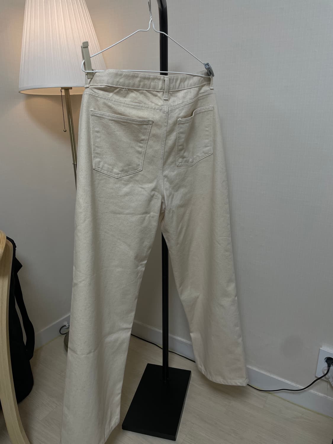 아날로그무드 세미 와이드 데님 팬츠 (크림) 상품이미지5