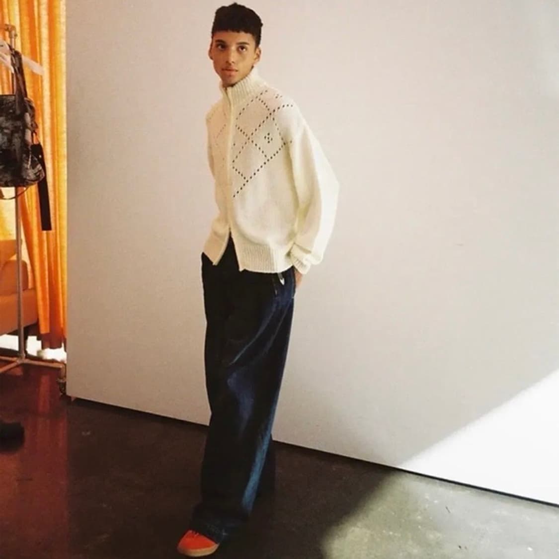 (새상품) 알렌느 울 블렌드 하이넥 니트 집업 가디건 상품이미지3