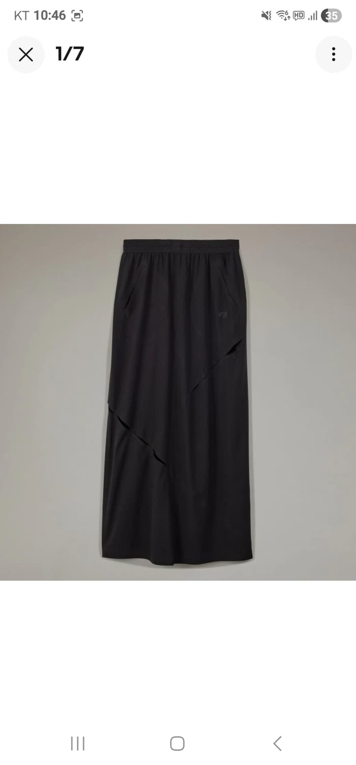  Y-3 컷아웃 패널 롱스커트 블랙  상품이미지1