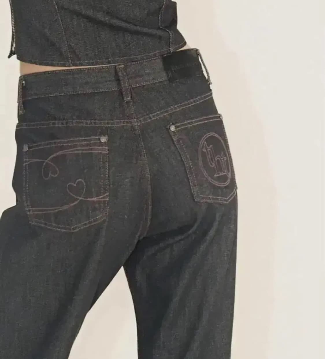 쓰리타임즈 핑크 로우 데님 쓰탐 threetimes 상품이미지1