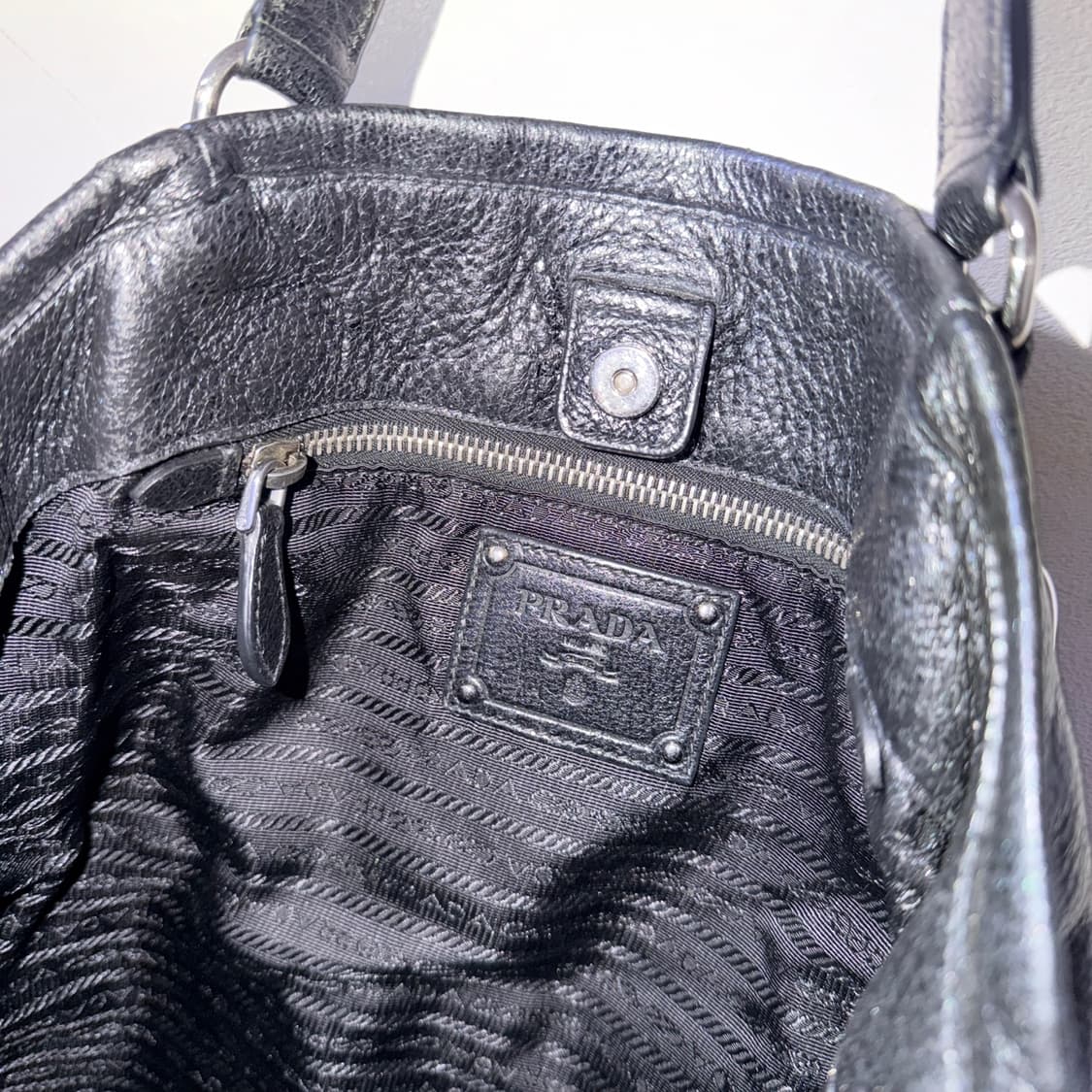 프라다 은장 레더 블랙 숄더&토트백 상품이미지7