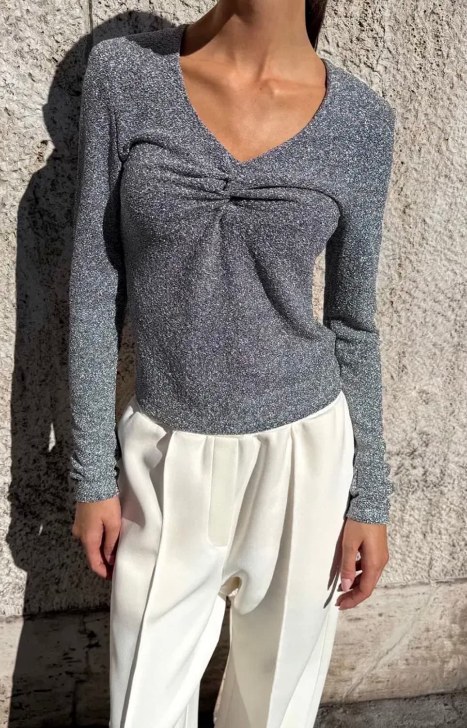 드래곤블루스 글리터링 슬림 저지 탑 - 실버 상품이미지1