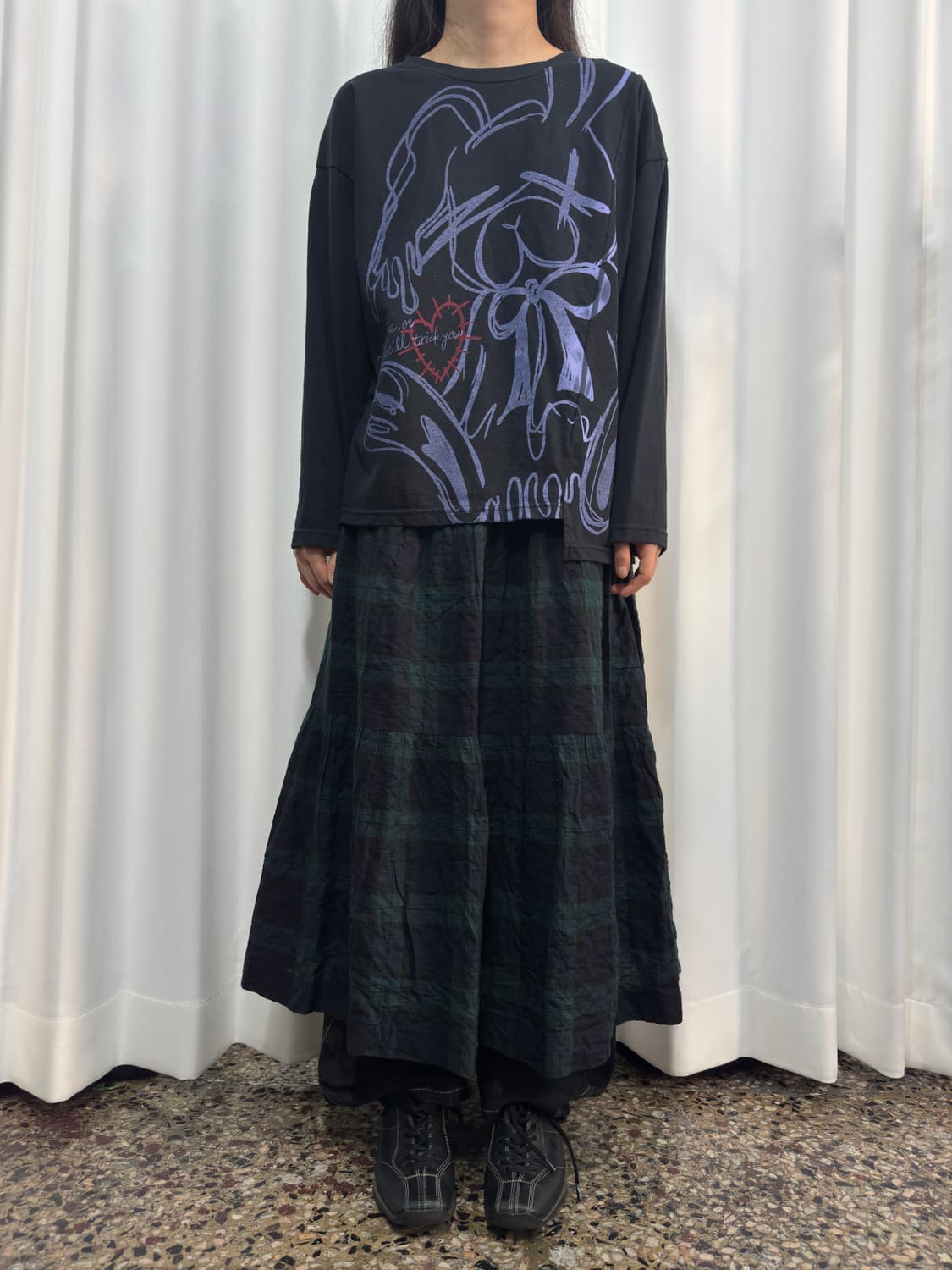 check mori long skirt 상품이미지1
