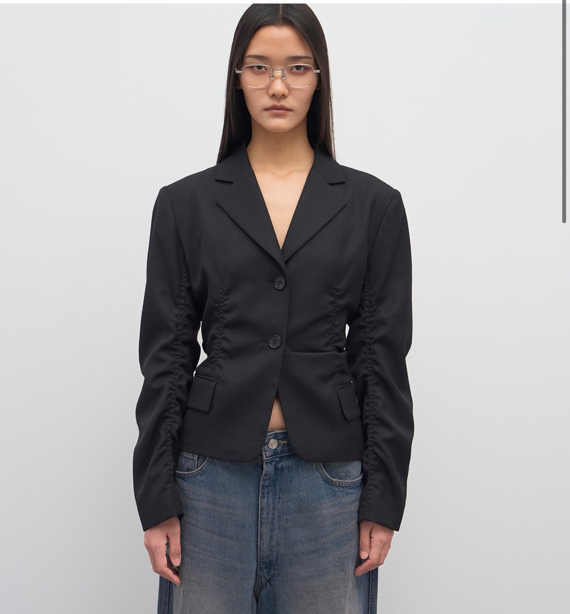 LCDC - TWILL SHIRRING JACKET (BLACK) 상품이미지1