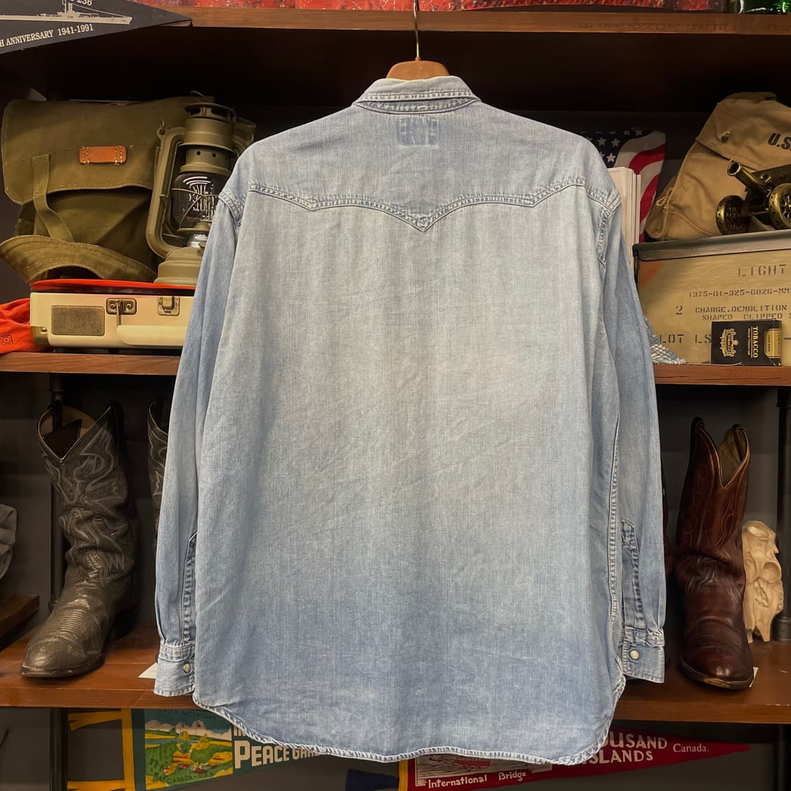 90s 리바이스 웨스턴 펄 스냅 데님 셔츠 상품이미지2