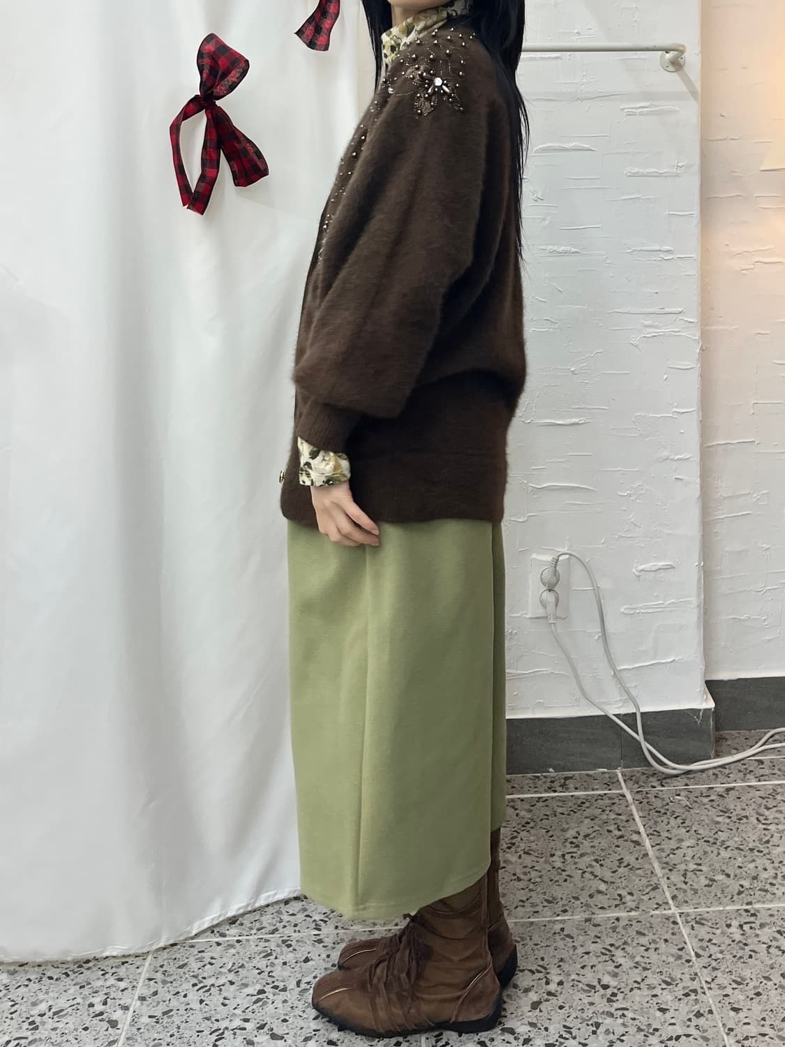 deep brown beads cardigan 상품이미지4