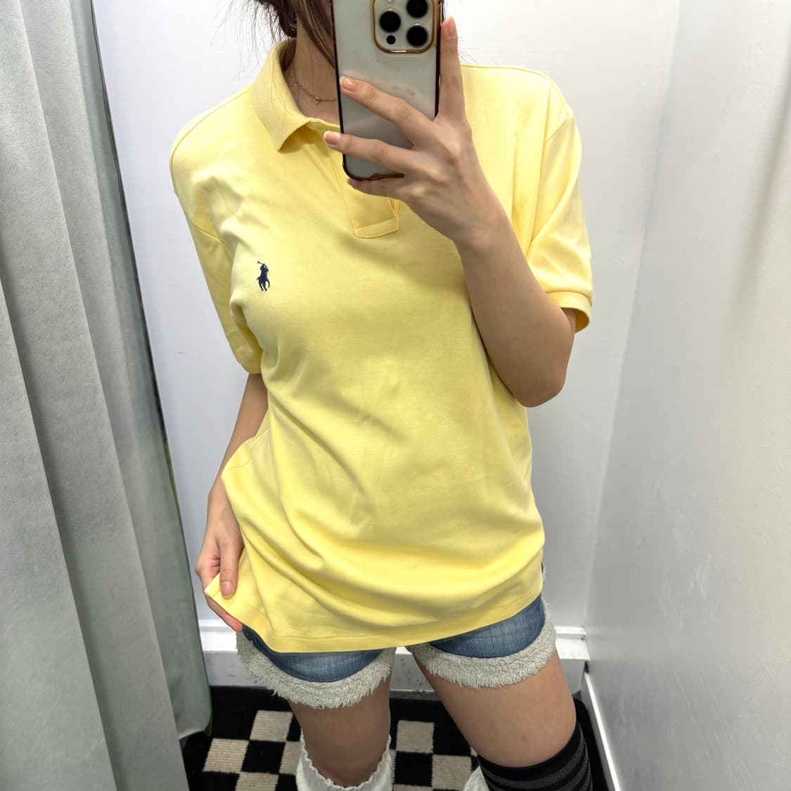 폴로 옐로우 커스텀핏 pk 반팔티셔츠  상품이미지1