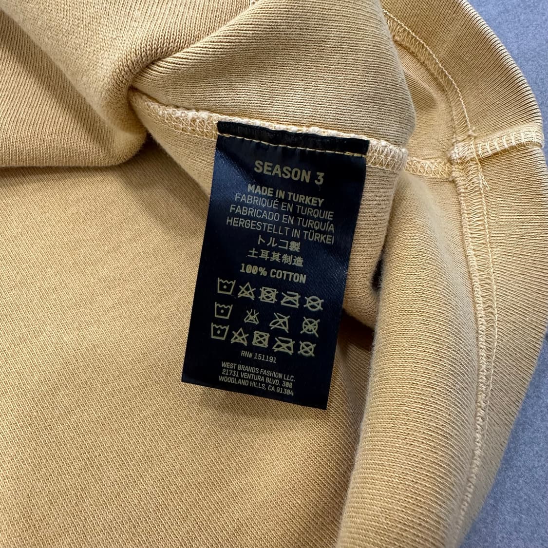 이지 yeezy 시즌3 오버사이즈핏 포켓 반팔티셔츠 S 상품이미지3