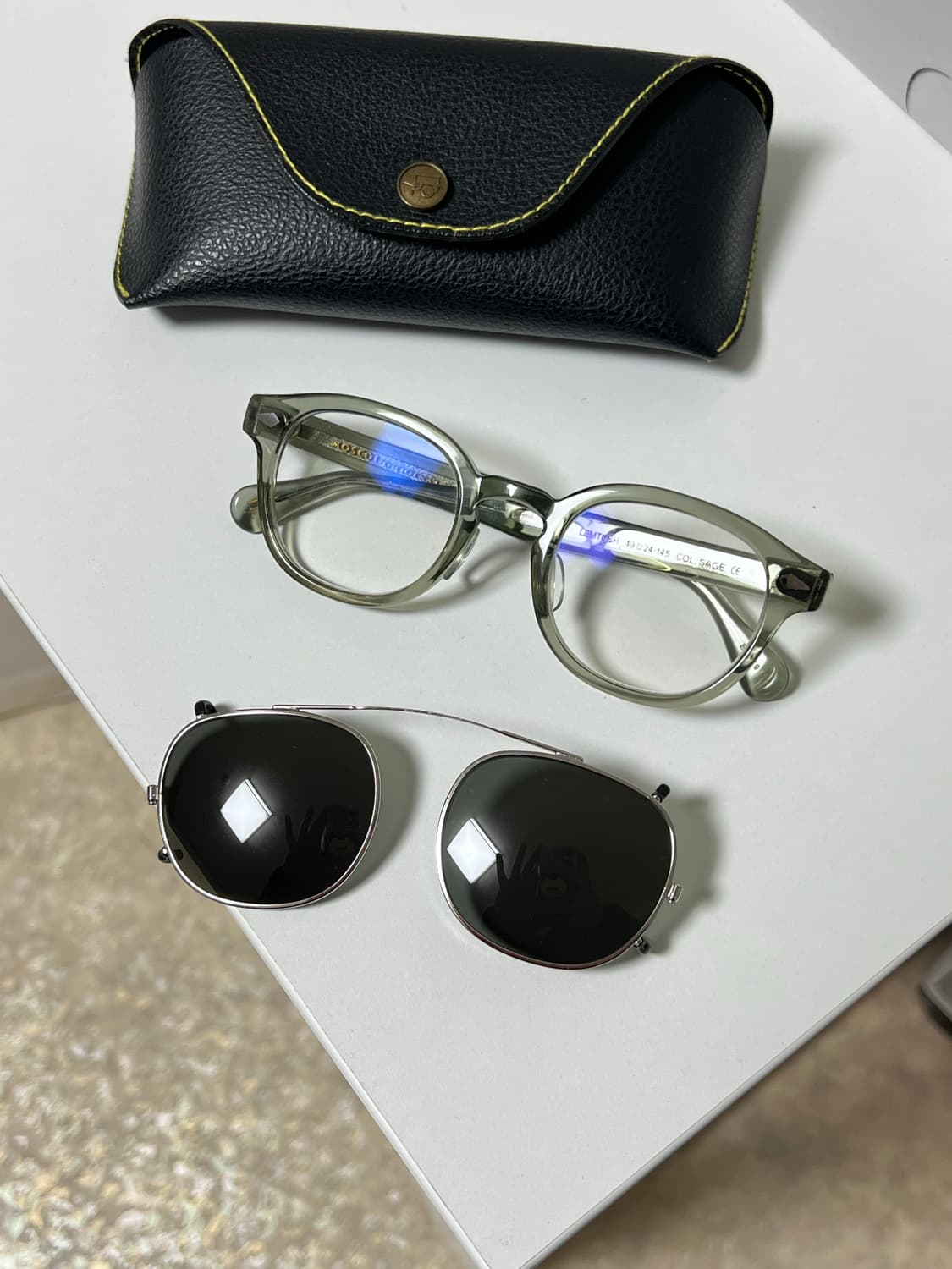 모스콧 렘토쉬 49 SAGE 안경테 + 클립온 선글라스 상품이미지1