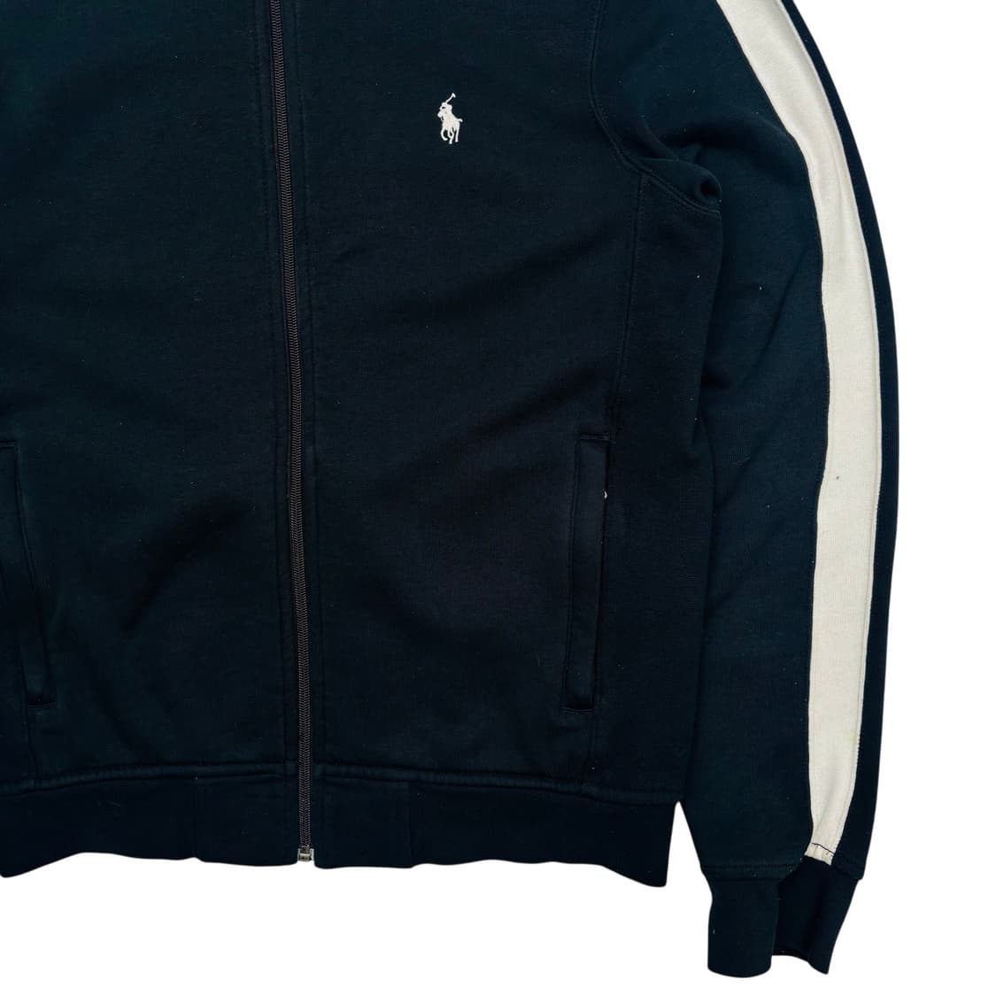 폴로 랄프 로렌 블랙 화이트 트랙탑 져지 S 상품이미지3