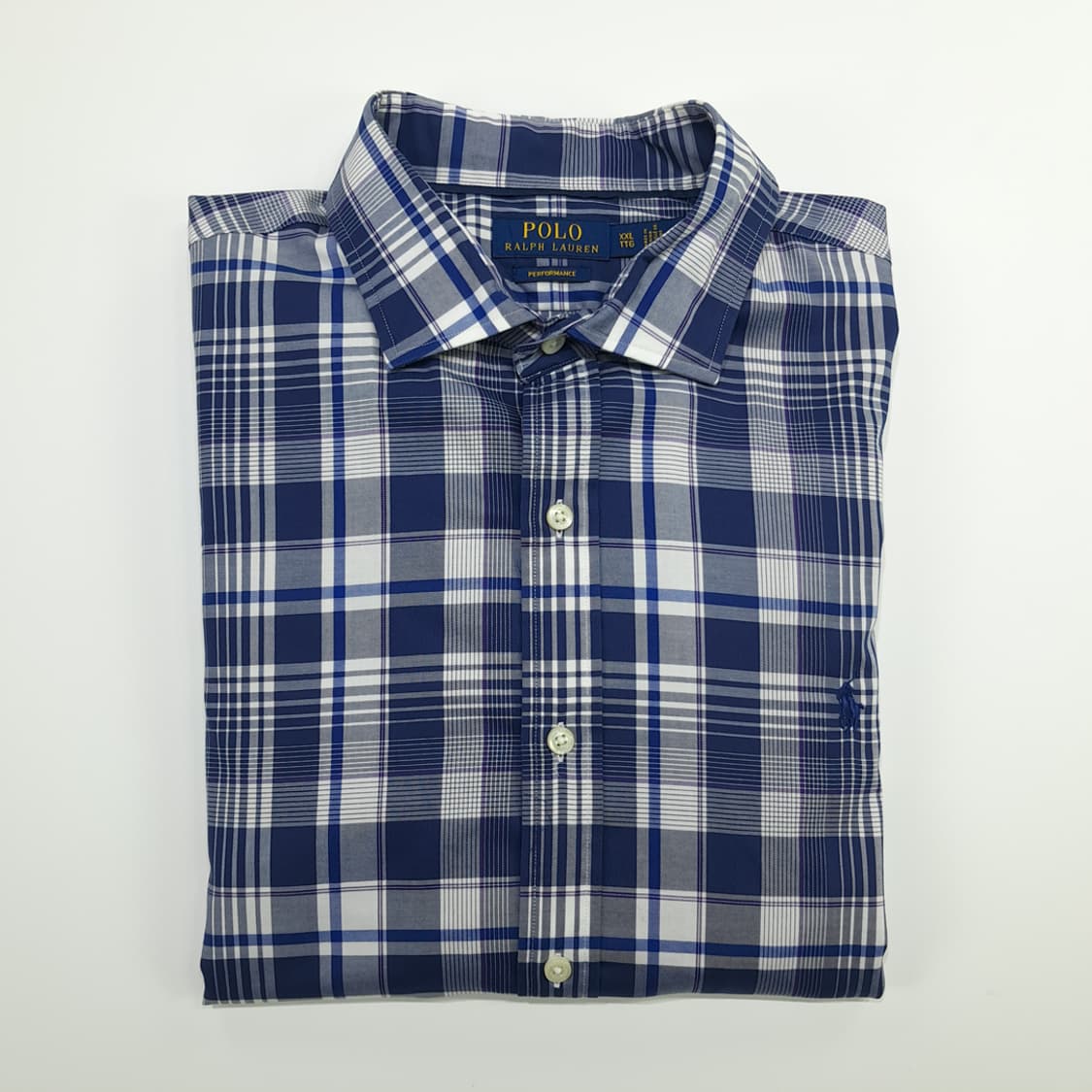 CN764 2XL 폴로 랄프로렌 네이비 엘라스틴 체크 긴팔 셔츠 남방 상품이미지8