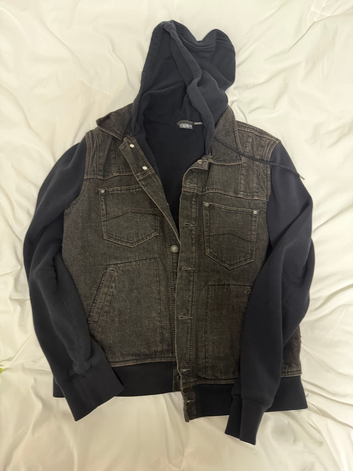 알마니 익스체인지 90s 데님 코튼 믹스 후드자켓 상품이미지5