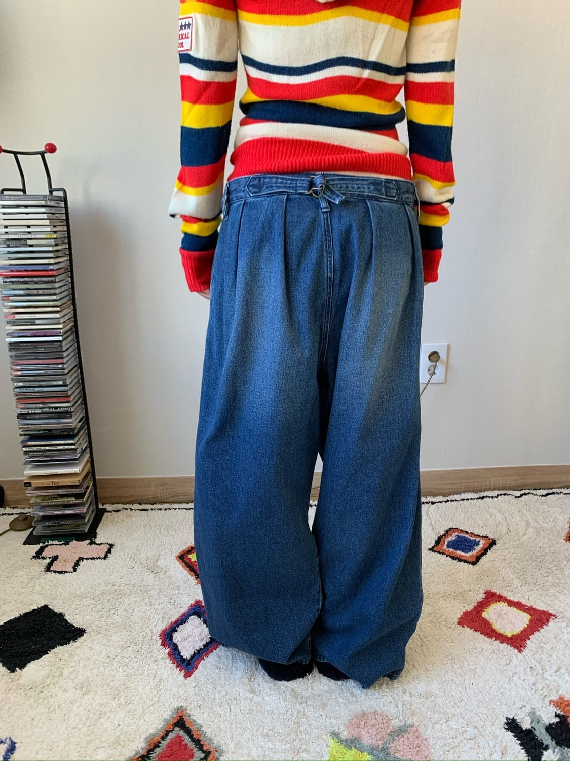 denim wide tuck pants 상품이미지4