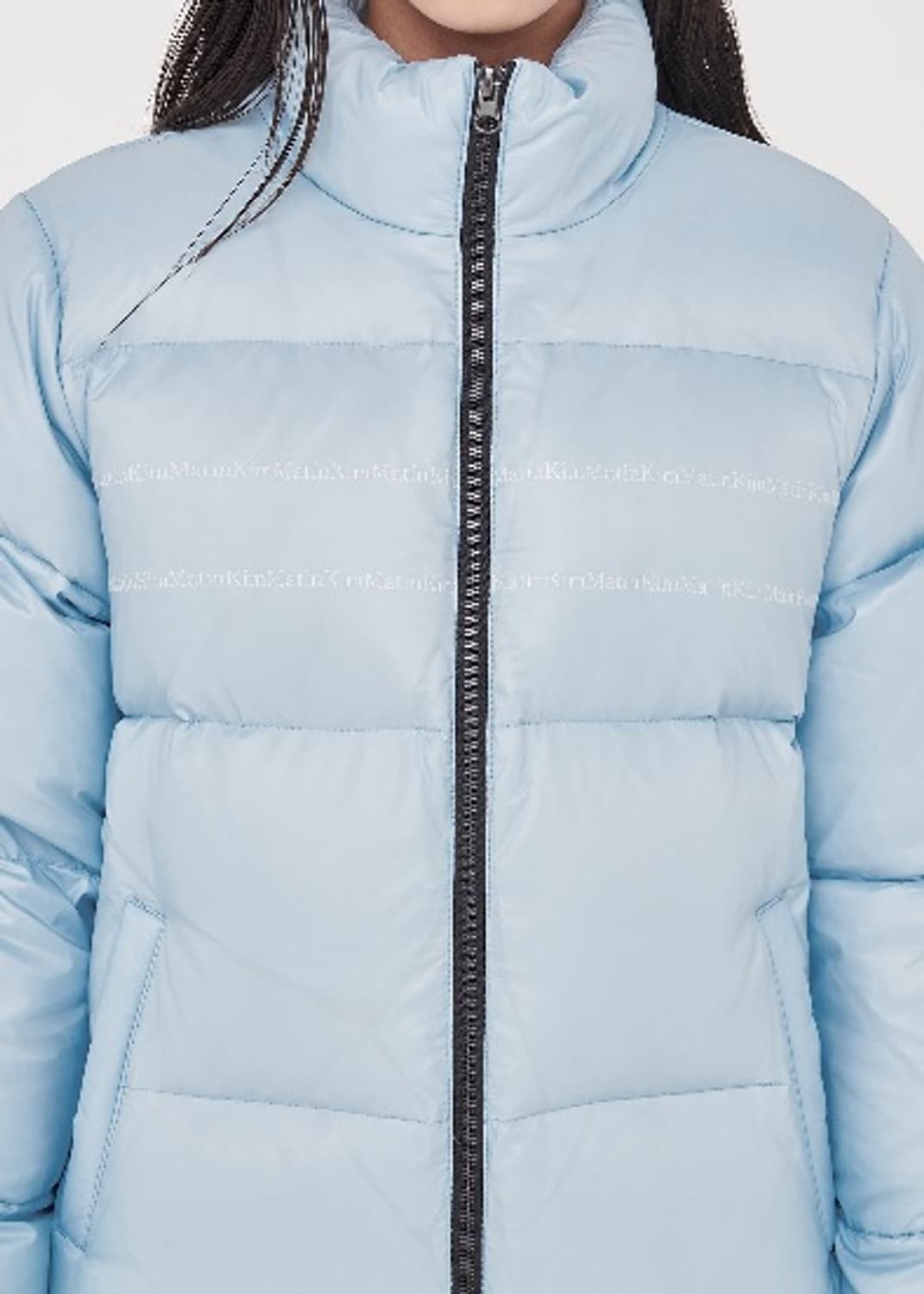 1회착) 옷장정리_마뗑킴 글로시 푸퍼 자켓 스카이블루 S 상품이미지2