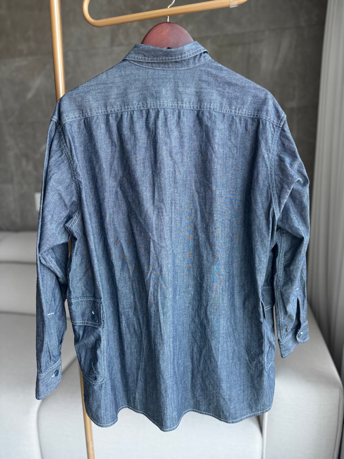 KEIMEN 워크웨어 샴브레이 셔켓  M 상품이미지4