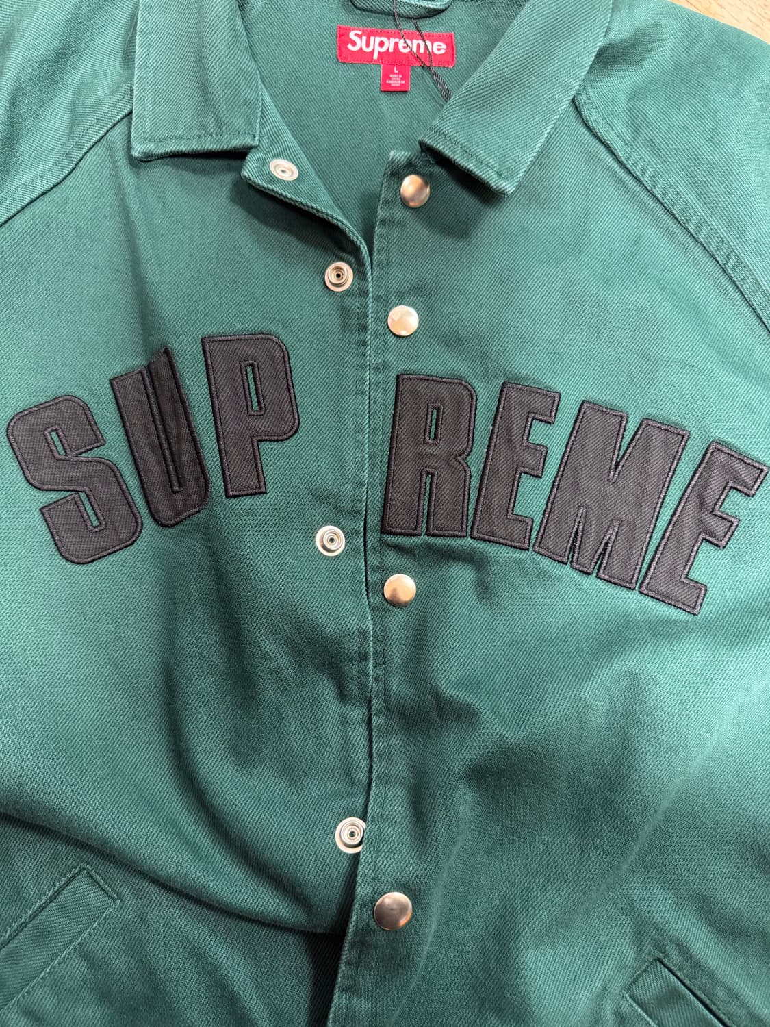 슈프림 아크 데님 코치 자켓 그린 L 25SS 상품이미지3