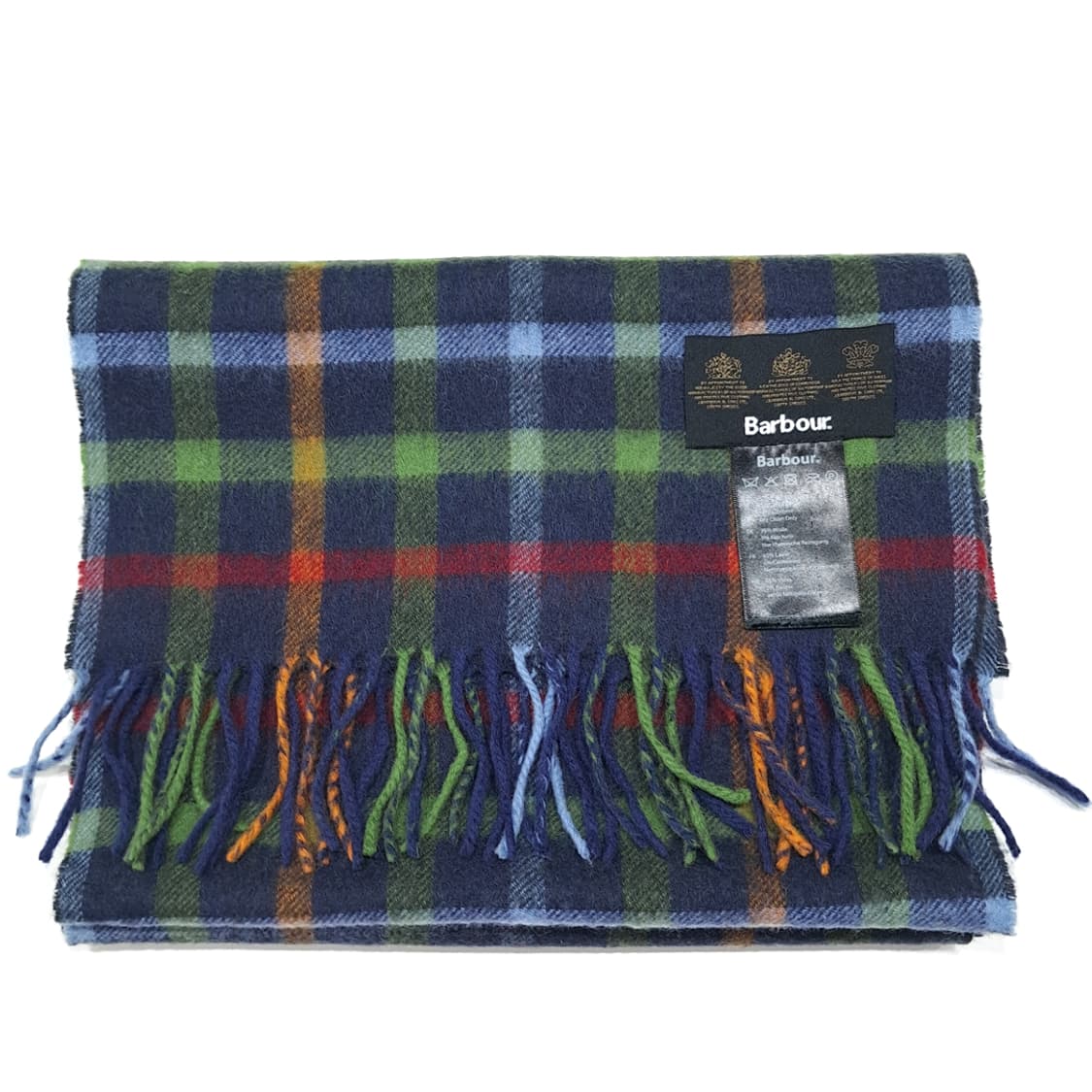 MX532 바버 00s 울캐시미어 타탄체크 네이비 머플러목도리 상품이미지6