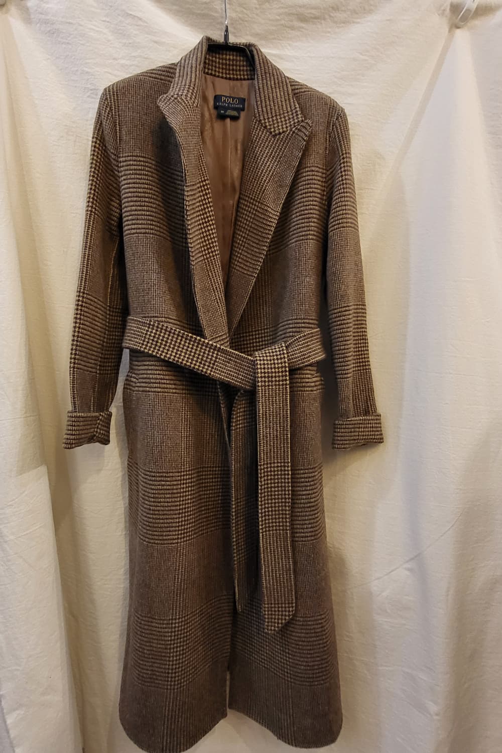 폴로 랄프로렌 체크패턴 헤링본 벨트 롱 코트 상품이미지2