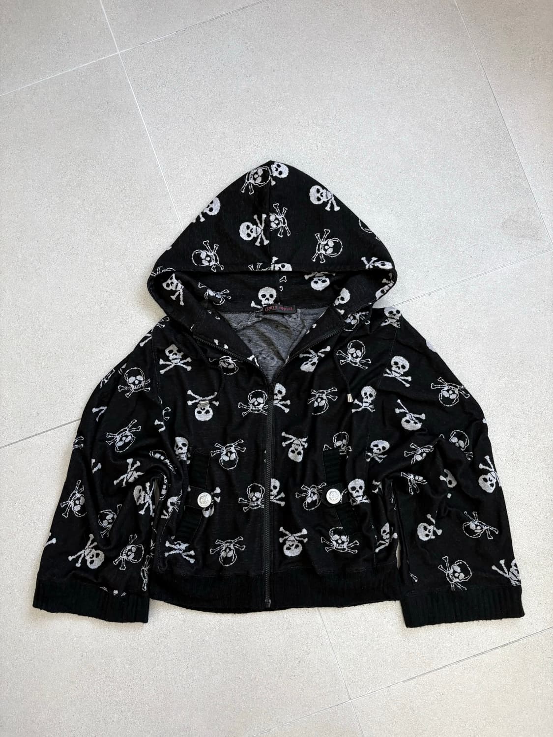 스컬 오버핏 후드집업 상품이미지1