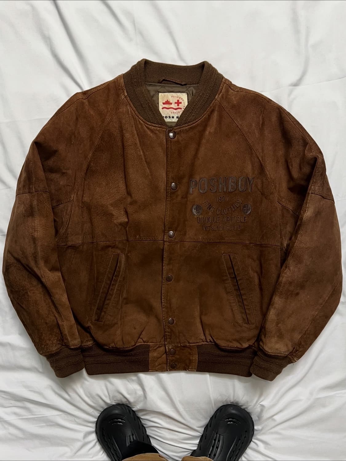 80s 포쉬보이 스웨이드 가죽 자켓 상품이미지1