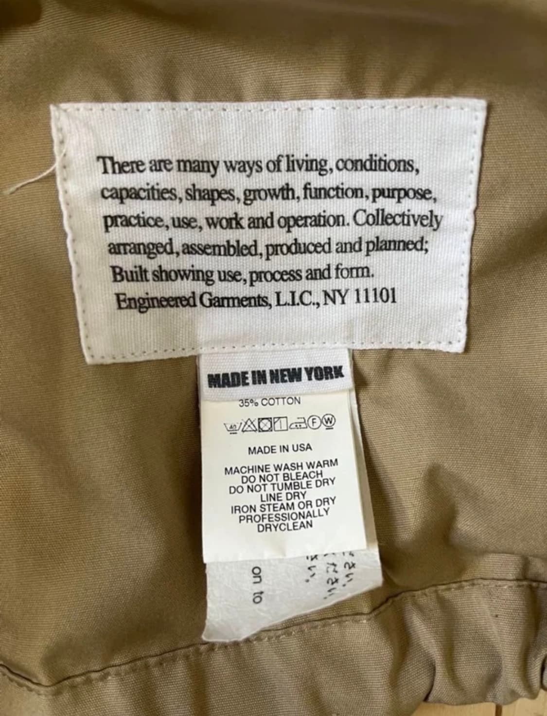 엔지니어드가먼츠 소노 라이더 자켓 베이지 M(105) 상품이미지4