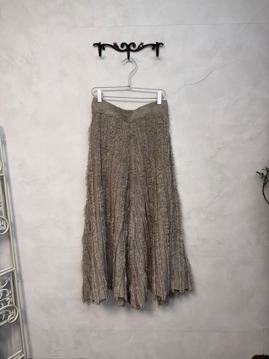 Beige grunge knit maxi banding skirt 상품이미지3