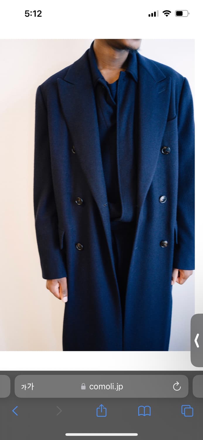 23aw comoli 코모리 캐시미어 더블 체스터 코트 3 상품이미지6