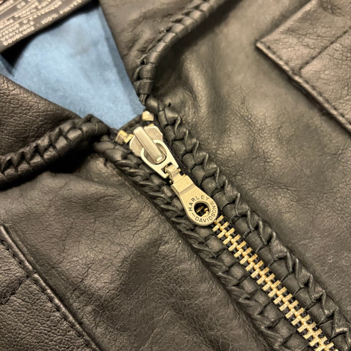 [L] 할리데이비슨 우먼 블랙 가죽 레더 자켓 B966 상품이미지4