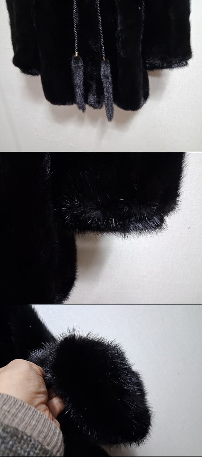 일본빈티지 Fourrure 완전 까망 블랙밍크코트 거꾸로밍크 미착컨디션  상품이미지5