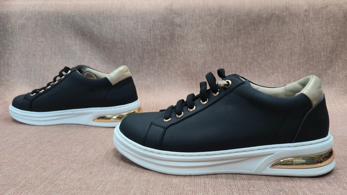 탠디 250mm- 블랙 소가죽 여성 스니커즈  상품이미지4