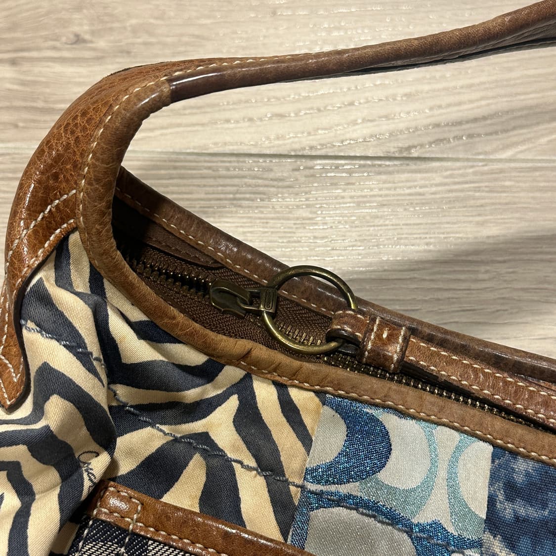 빈티지 y2k 코치 coach 데님 패치워크 에르고 XL 호보백 상품이미지4