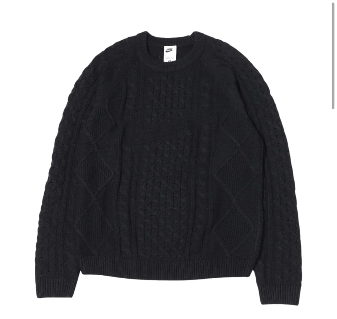 나이키 케이블 니트 롱슬리브 스웨터 블랙 상품이미지1