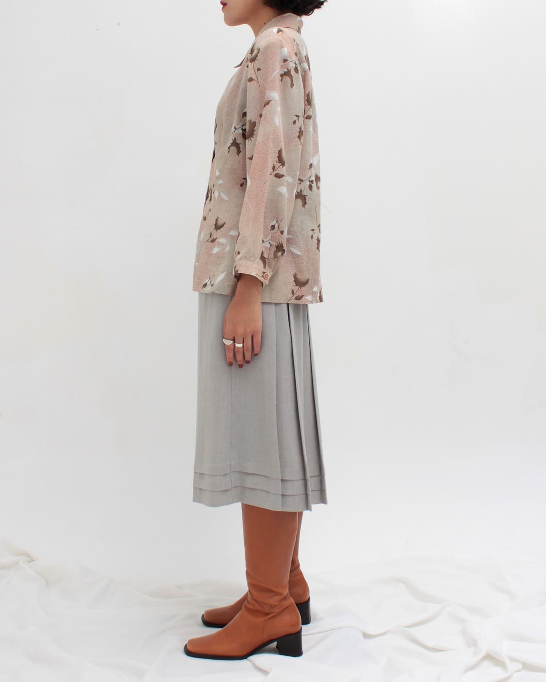 일본 빈티지 플라워 패턴 블라우스 상품이미지4