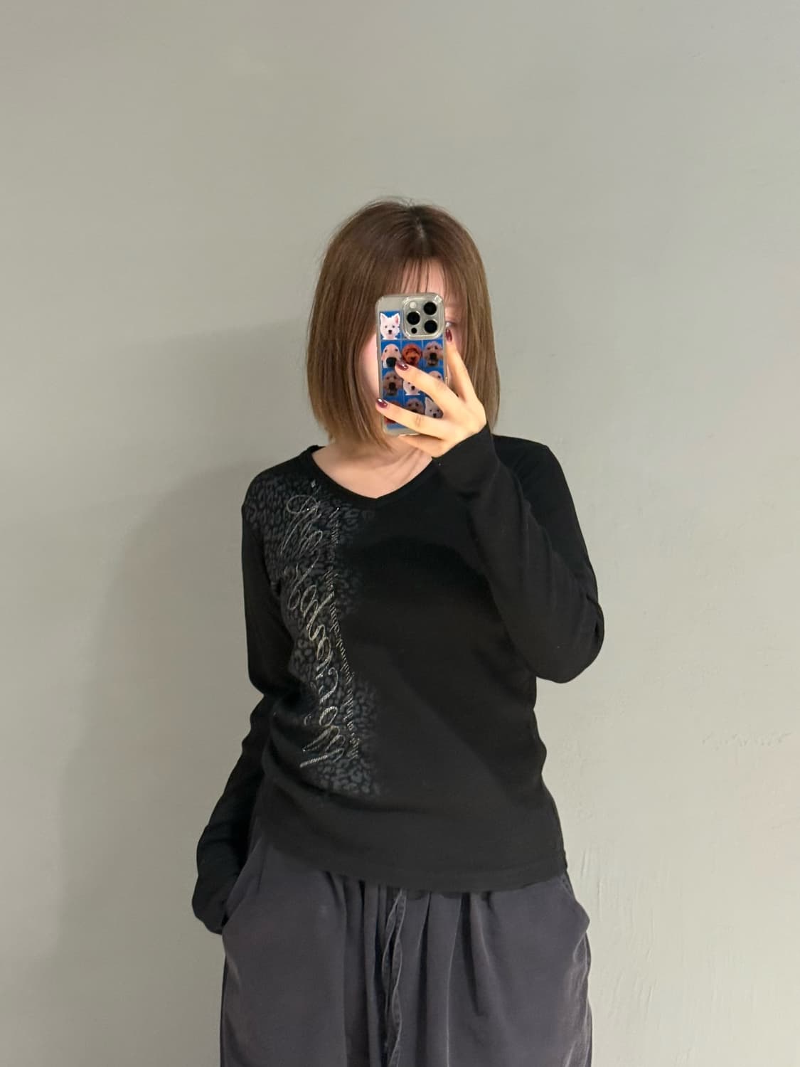 leopard pattern lettering long sleeve 상품이미지1