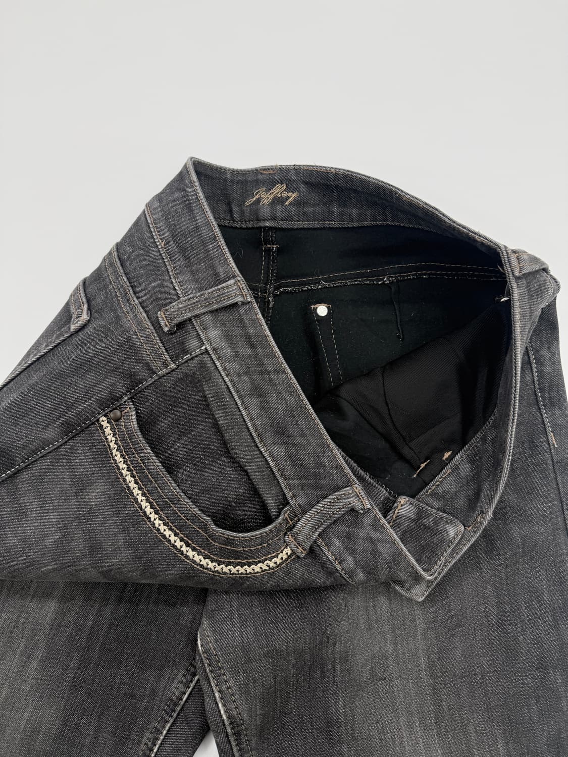 빈티지 블랙 레이스 데님 팬츠 상품이미지3